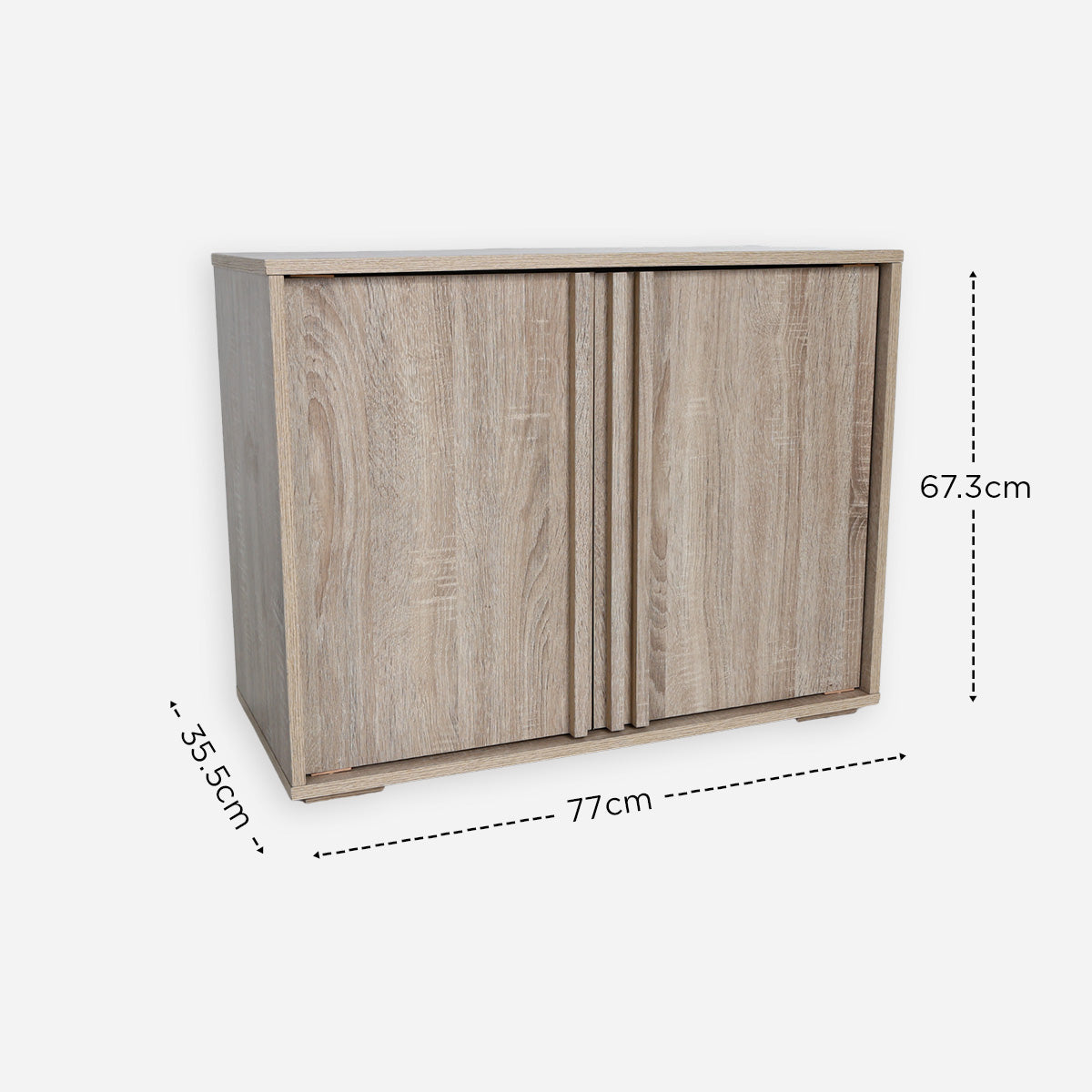 Tower 2-Door Shoe Cabinet - White Oak