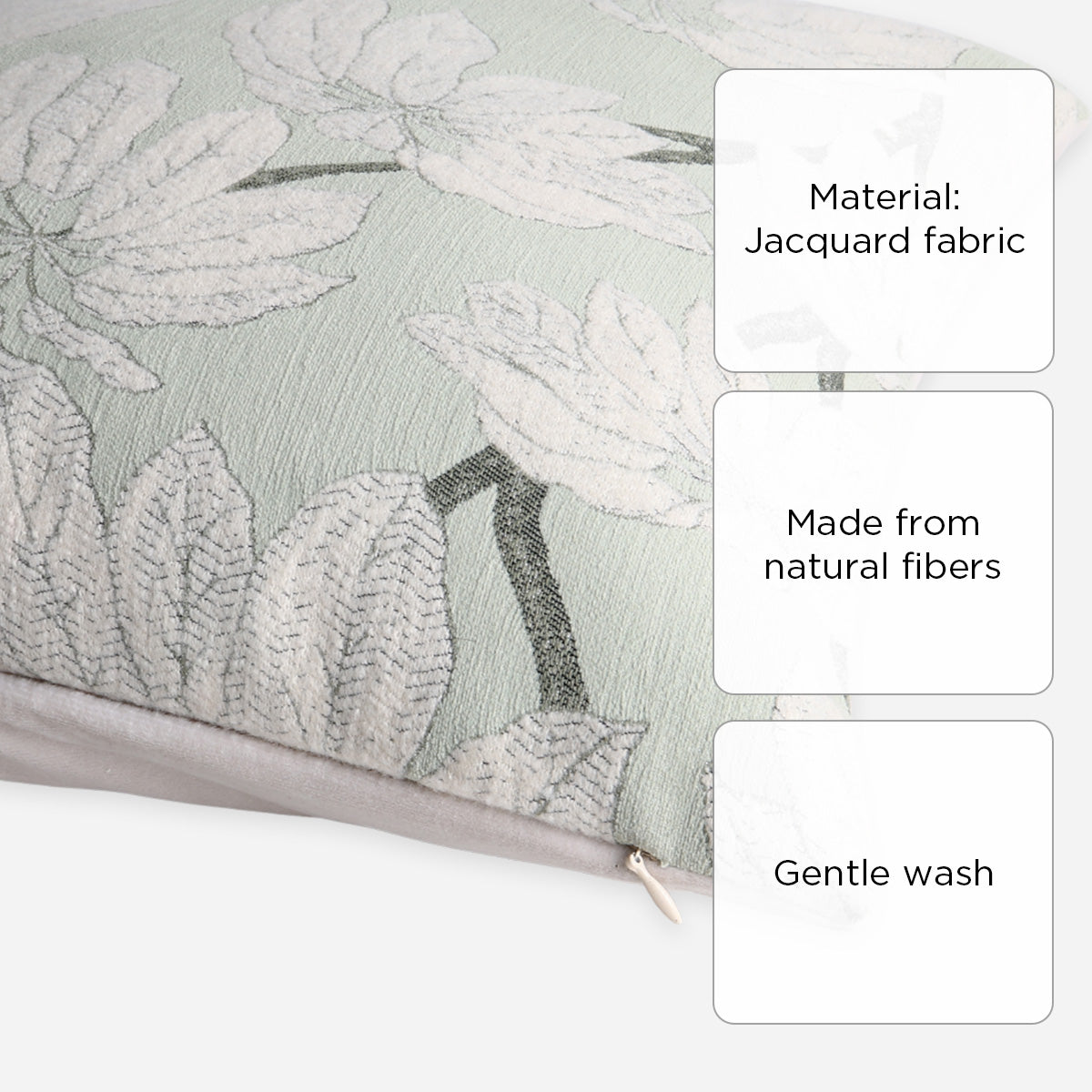 SM Home Throw Pillowcase Big Petals Flower (Green) - 45x45cm