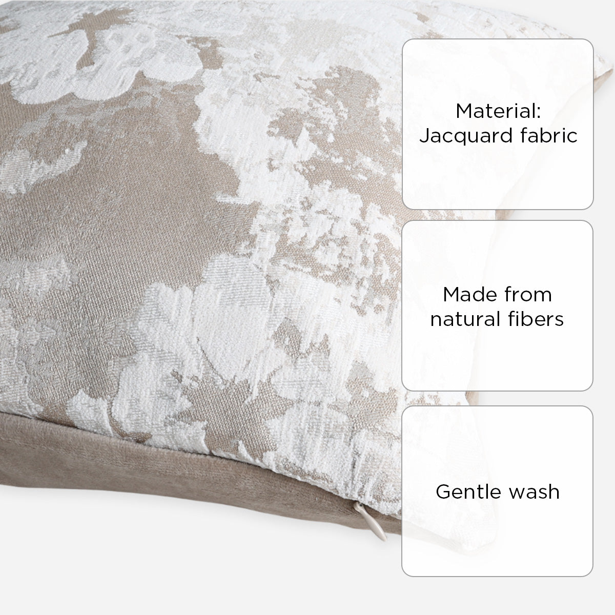 SM Home Throw Pillowcase Flower Paint (Beige) - 45x45cm