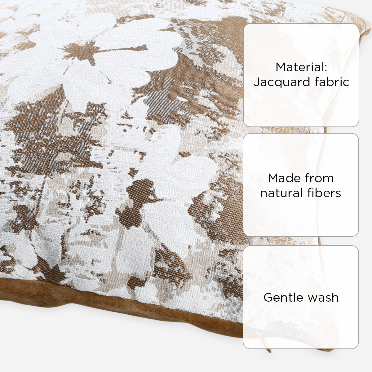 SM Home Throw Pillowcase Flower Paint (Brown) - 45x45cm