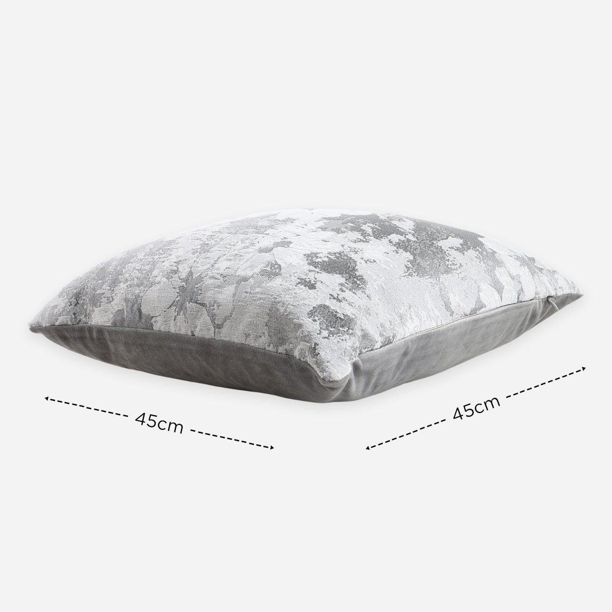 SM Home Throw Pillowcase Flower Paint (Gray) - 45x45cm