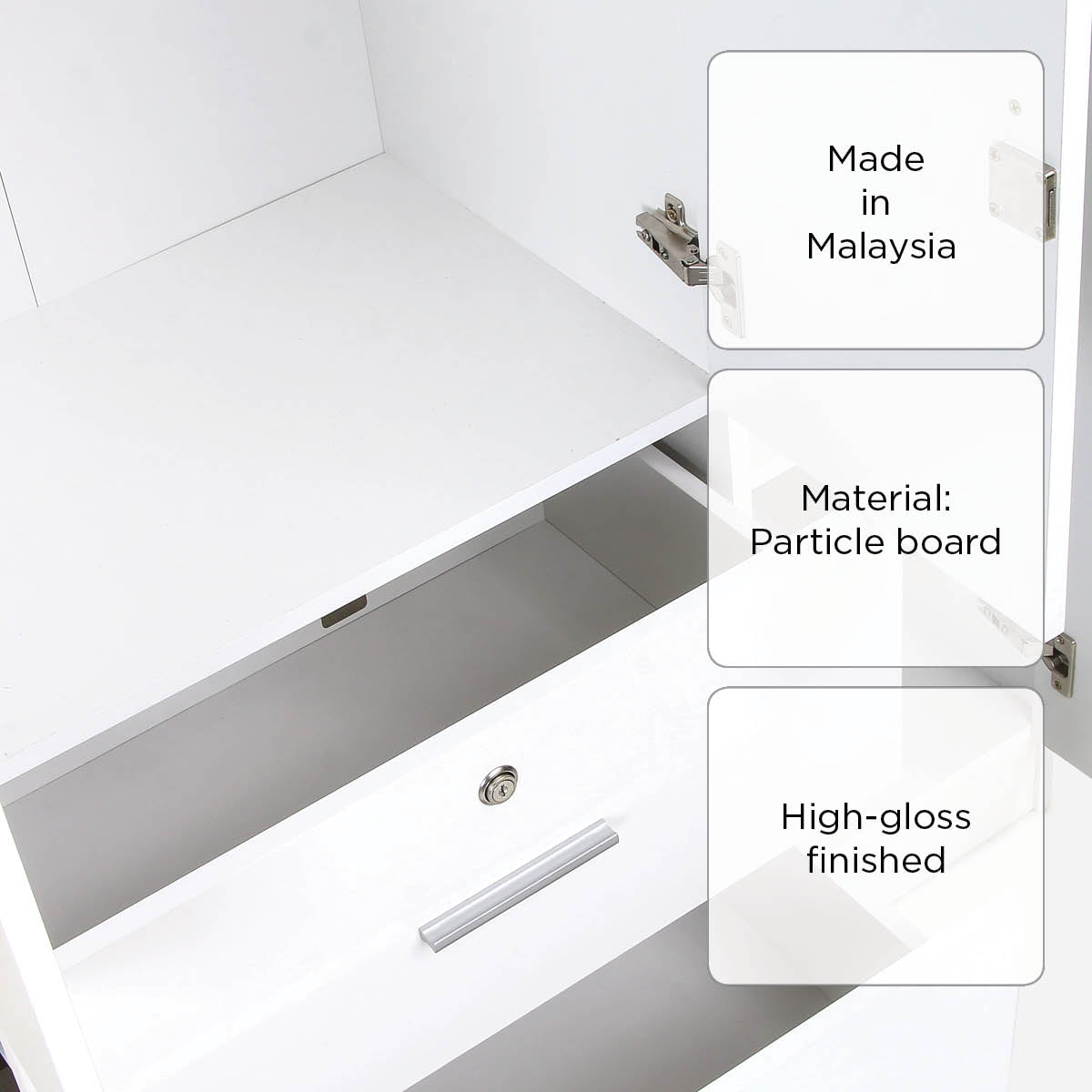 SM Home Trend Duco 3 Door With 2 Drawer Wardrobe - White