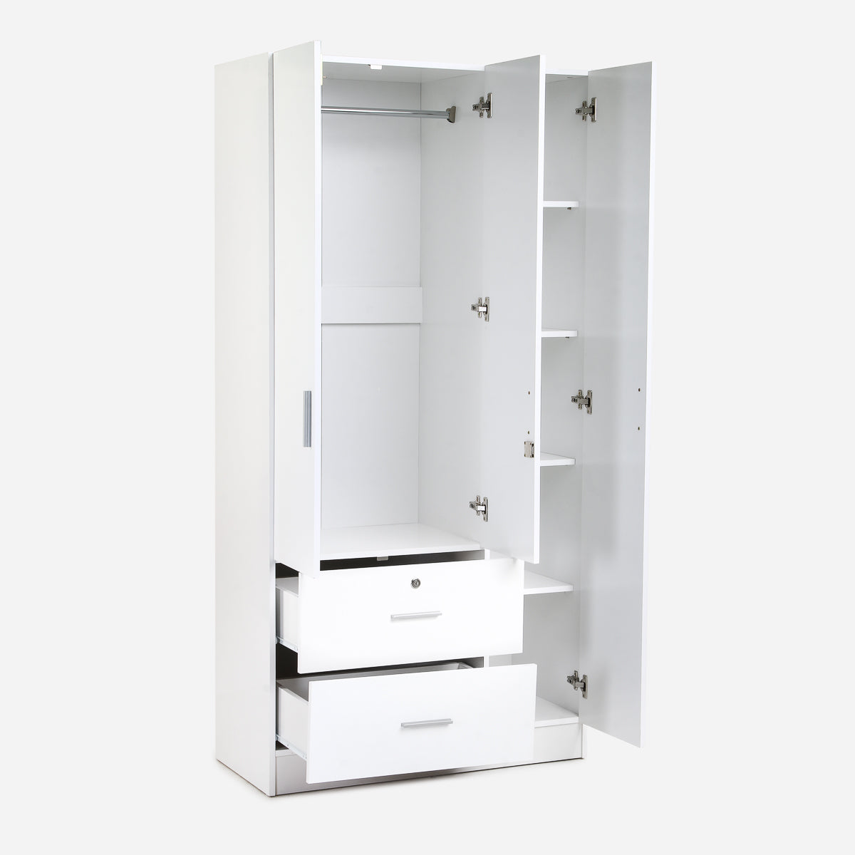 SM Home Trend Duco 3 Door With 2 Drawer Wardrobe - White