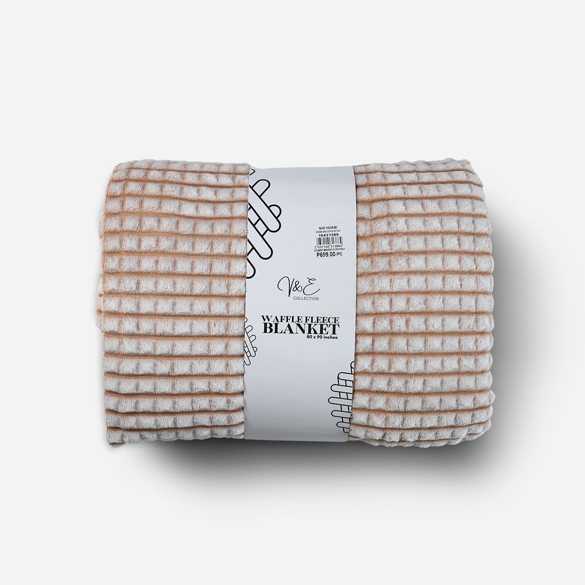 V&E Blanket Waffle Fleece (Peach) - 80x90in