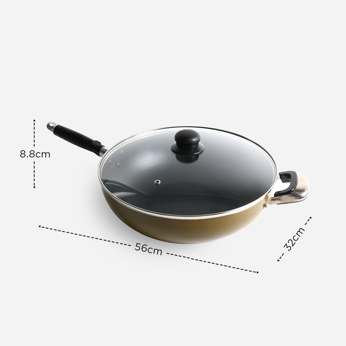 Metro Wok with Side Handle (Camou Green) - 32cm