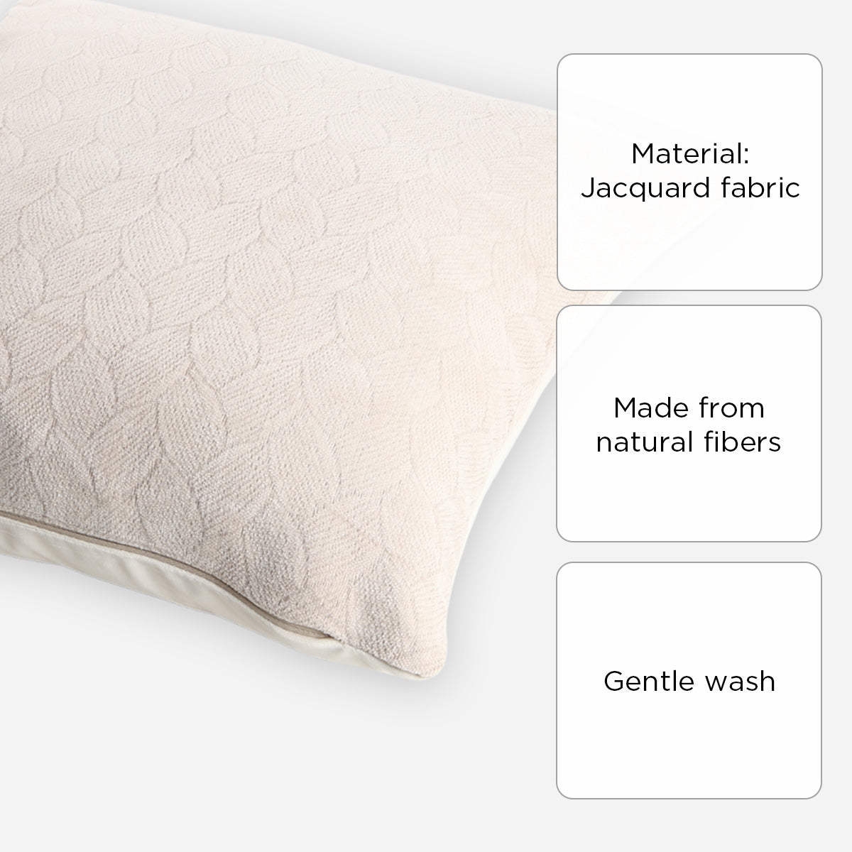 SM Home Throw Pillowcase Weave Embossed Pattern (Khaki) - 45x45cm