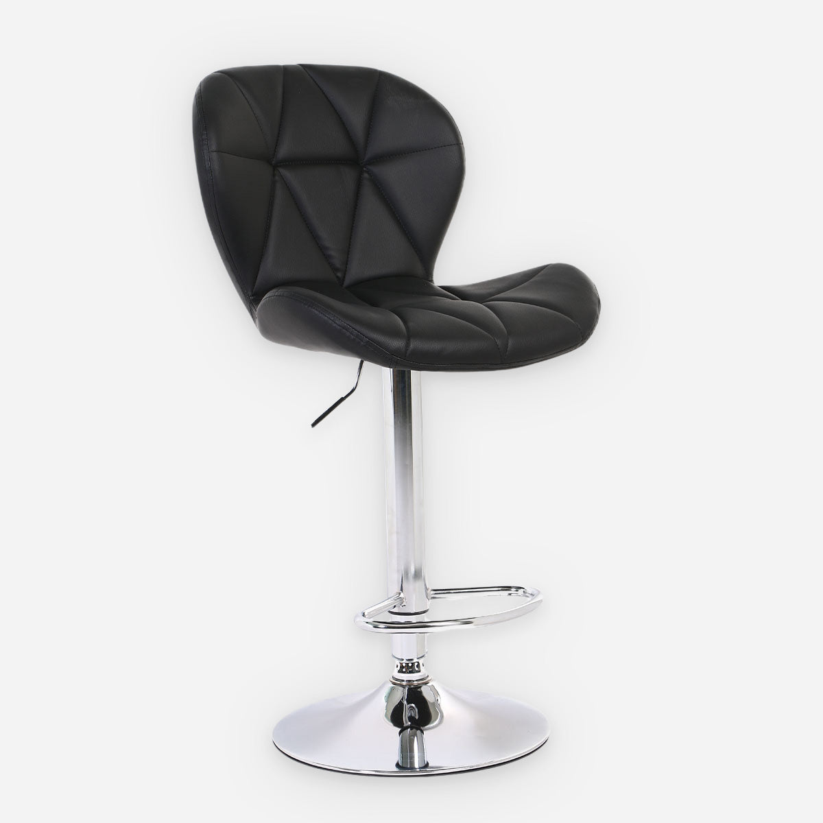 Yanni Leather Barstool - Black