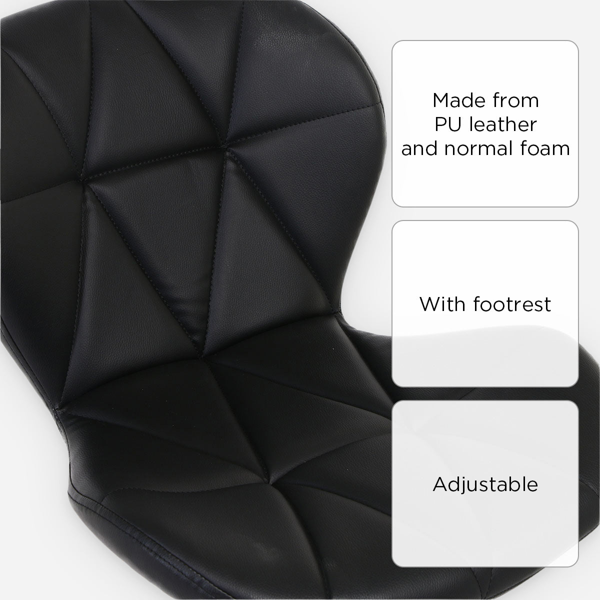 Yanni Leather Barstool - Black