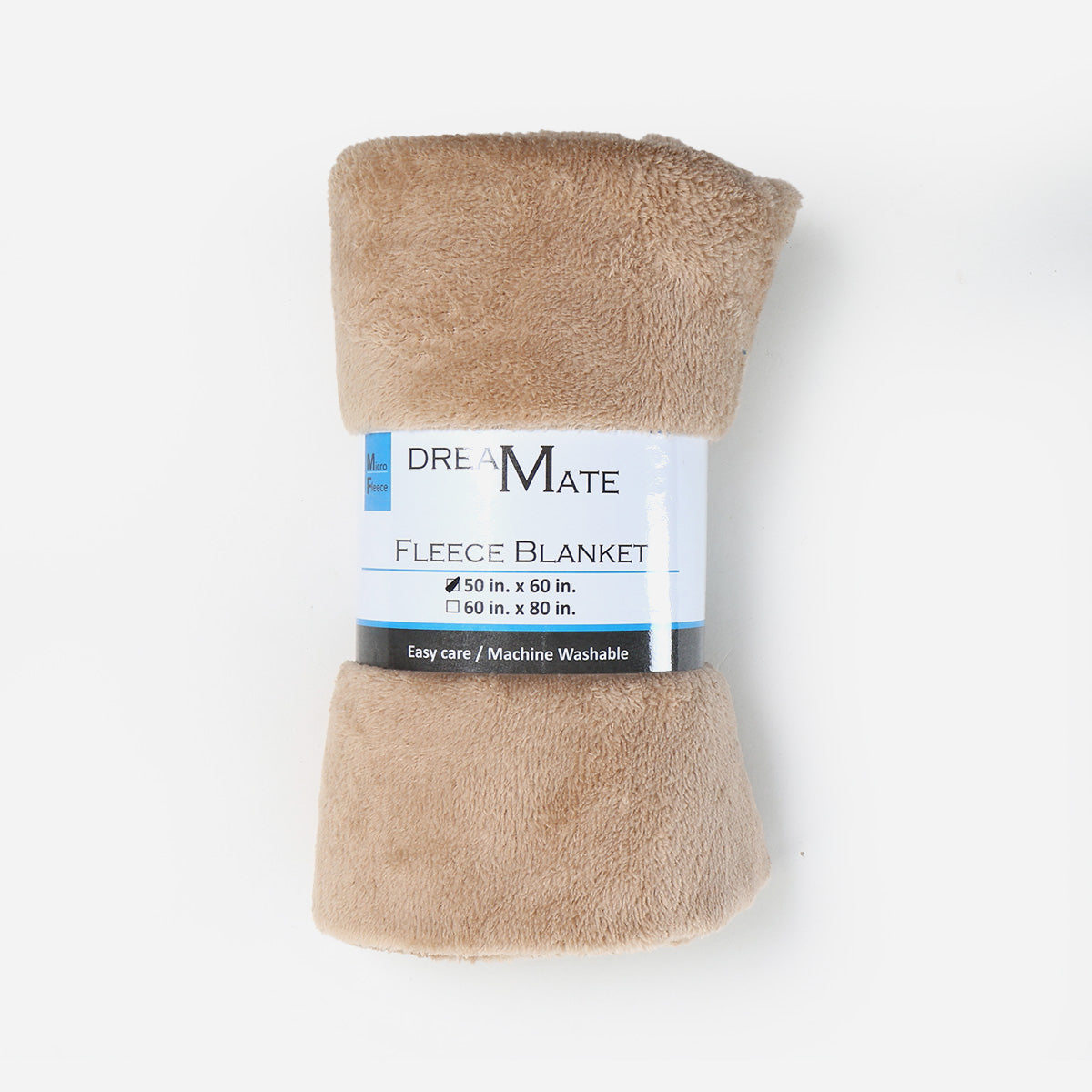Dream Mate Micro Coral Fleece Blanket (Khaki) - 50x60in