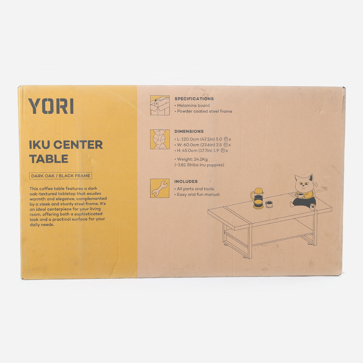 Yori Iku Center Table - Dark Oak