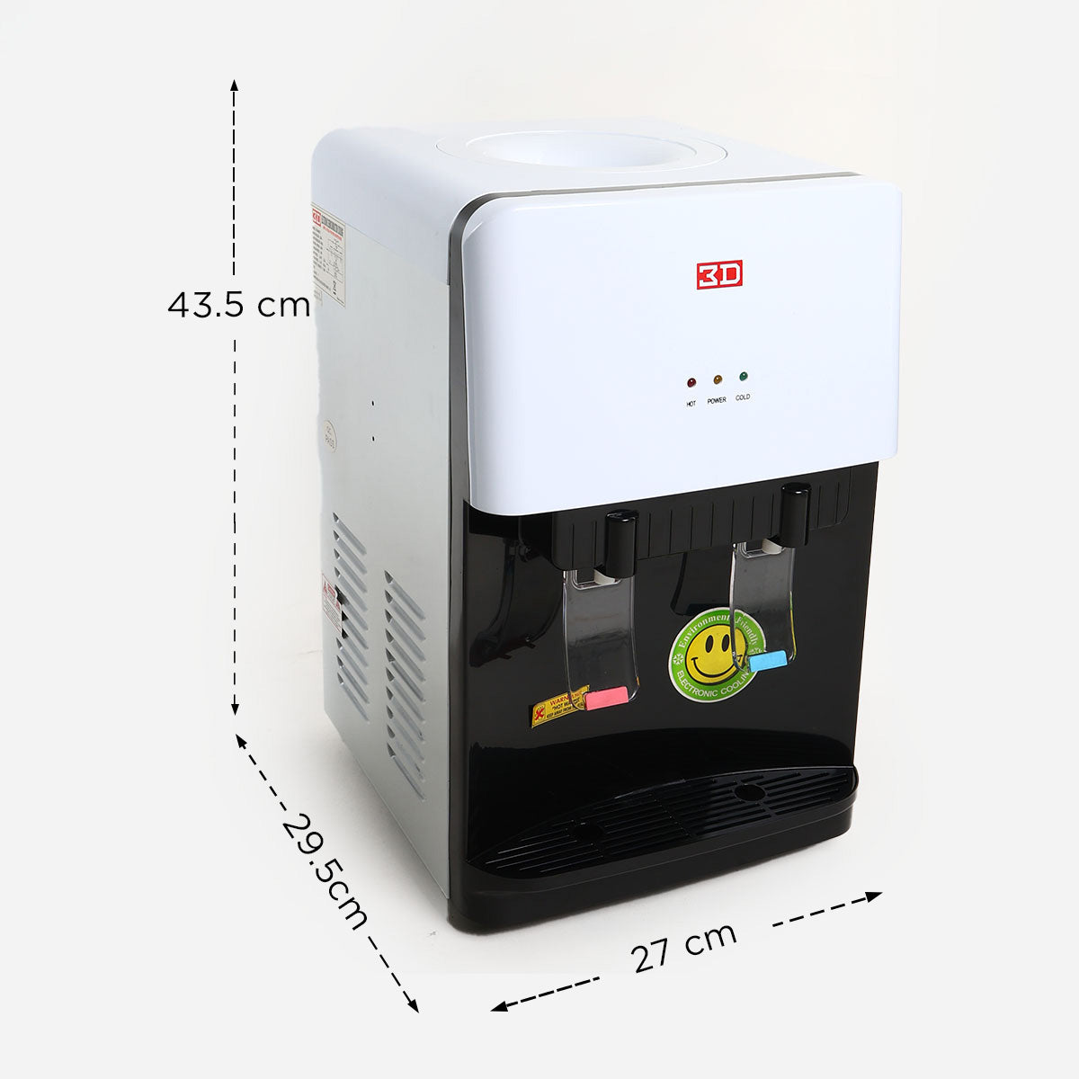 3D Table Top Hot and Cold Water Dispenser - White