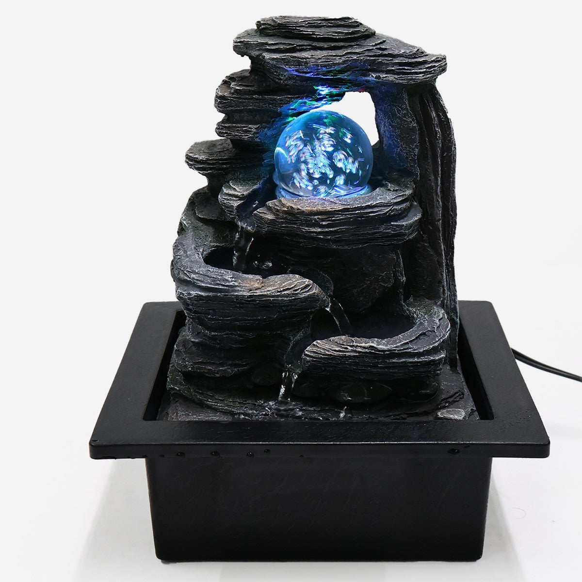 SM Home 1208064L Water Fountain with Rolling Ball and Colored Lights