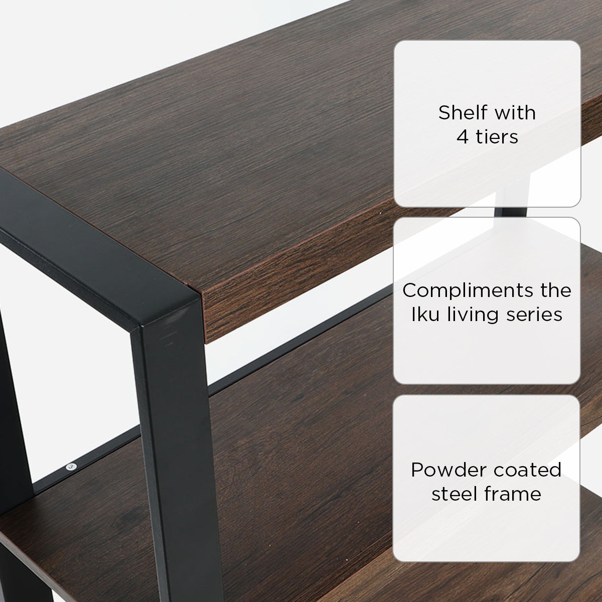 Yori 4-Layer Iku Shelf - Dark Oak