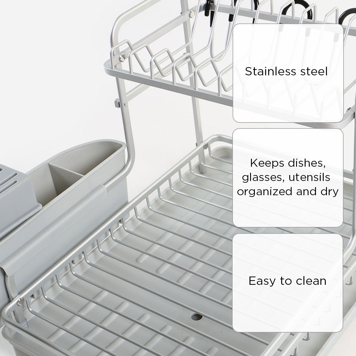 Masflex 2-Layer Aluminum Dish Rack – SM Home
