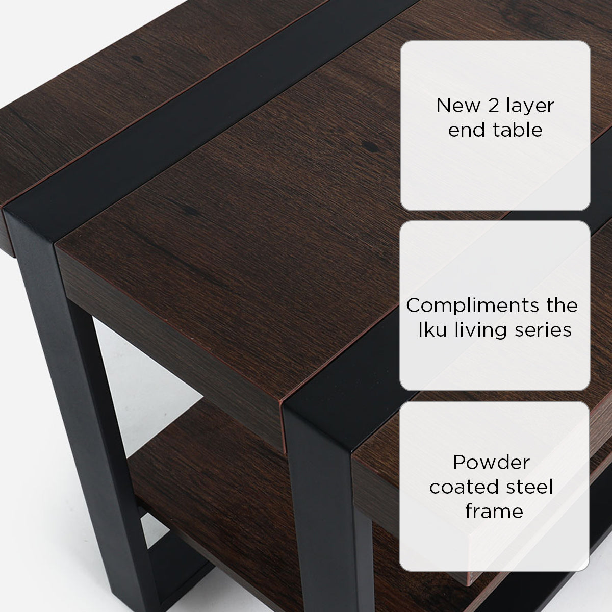 Yori Iku Side Table - Dark Oak