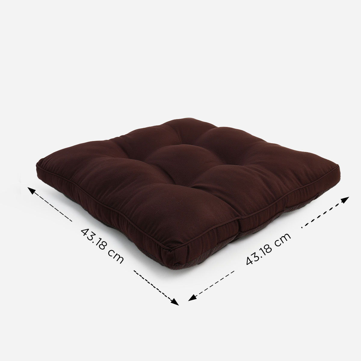 Hosh Chairpad with Dot Drop (Chocolate Brown) - 17x17in