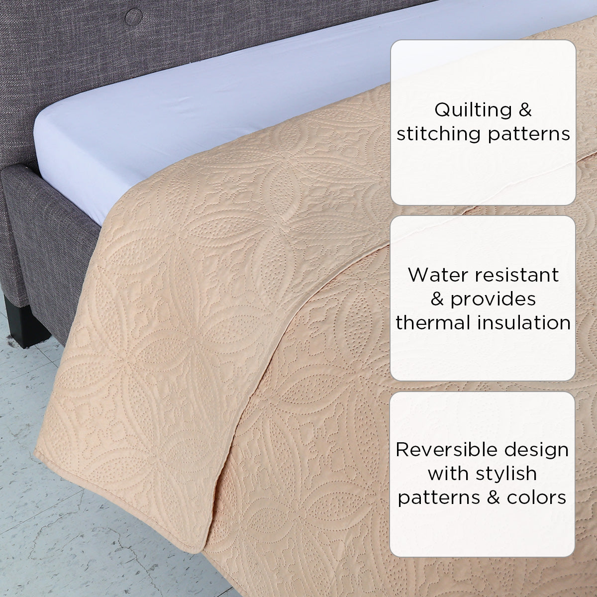 V&E Embossed Bedspread (Assorted) - 80x90in