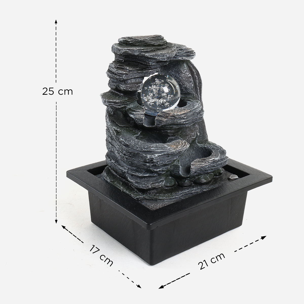 SM Home 1208064L Water Fountain with Rolling Ball and Colored Lights