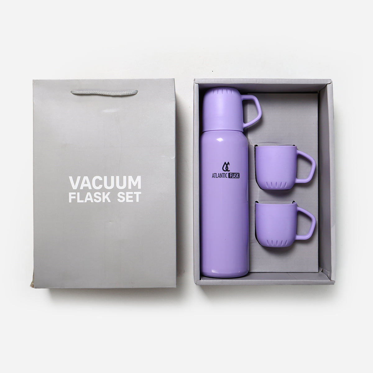 Atlantic Double Wall Vacuum Bottle With 2 Cups - 648ml