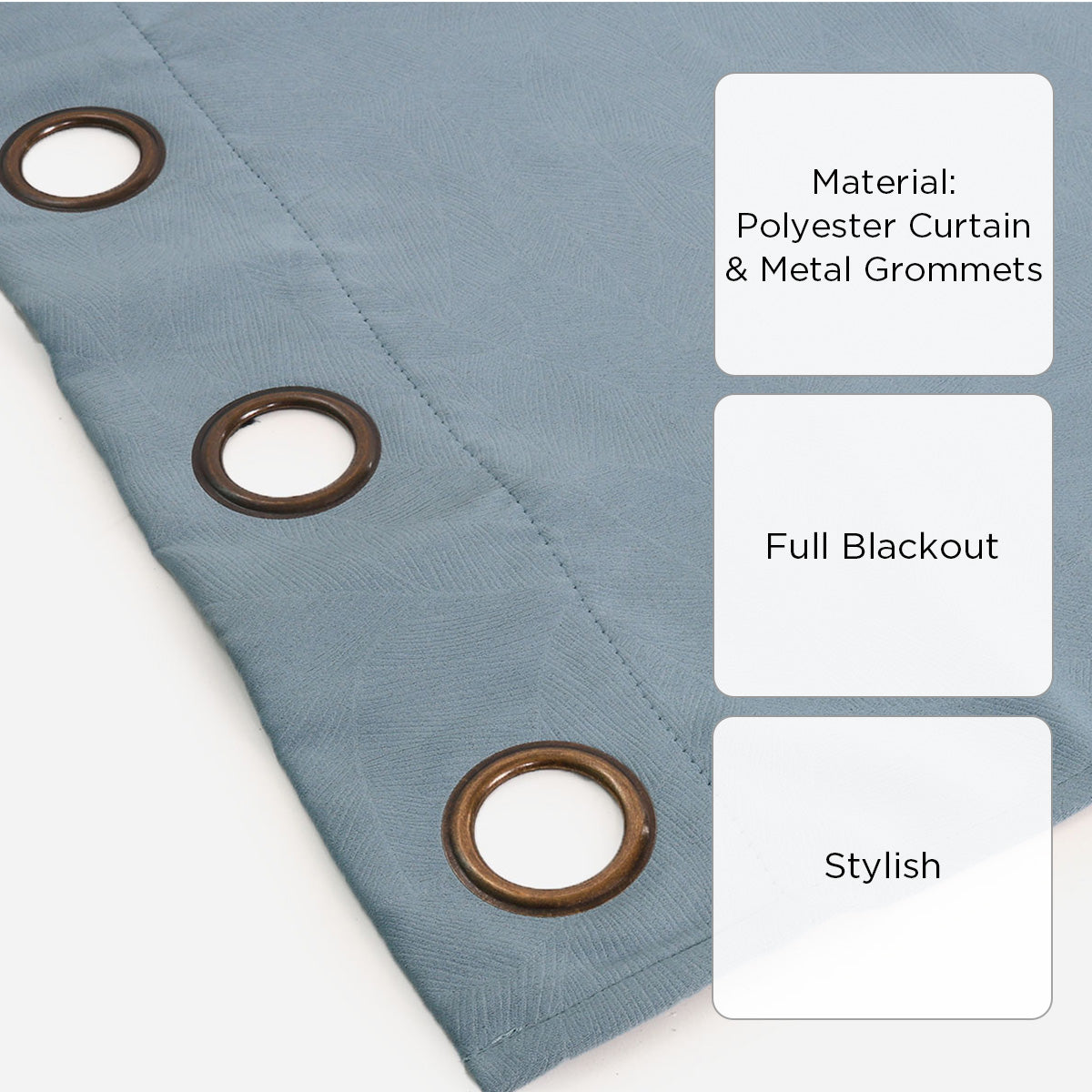 Hosh Full Blackout Window Curtain - Blue
