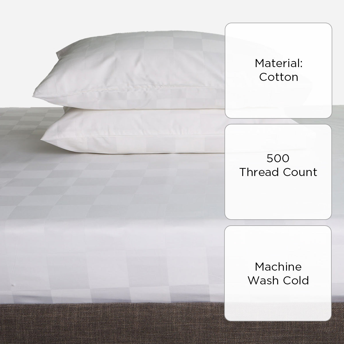 Family Home Hotel Living 3-Piece Bedsheet Set (Box White) - King