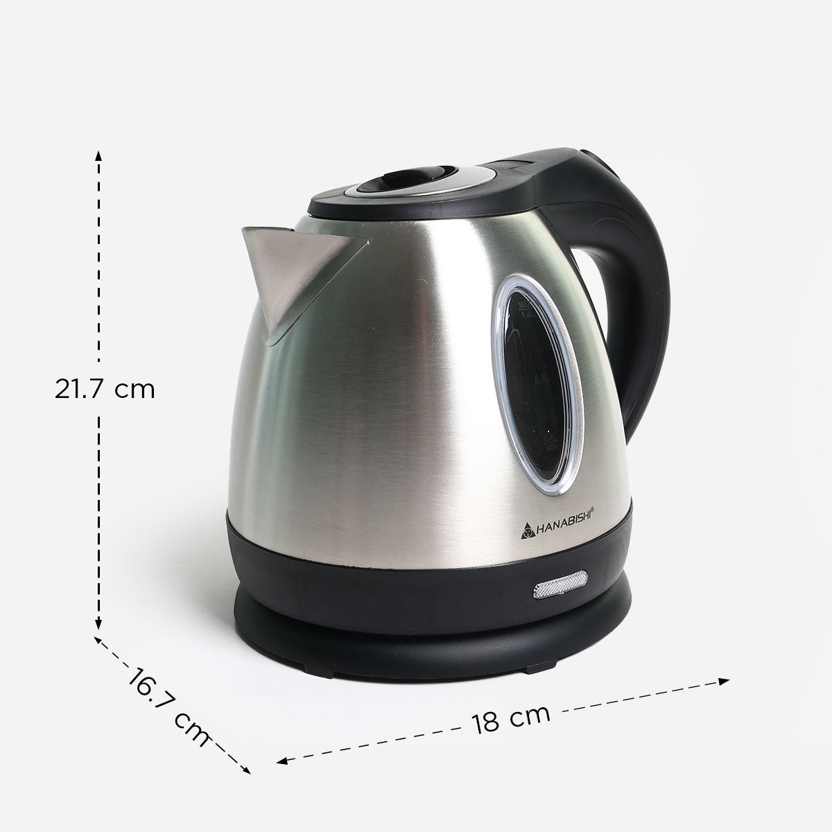 Hanabishi Stainless Steel Electric Kettle - 1.4L