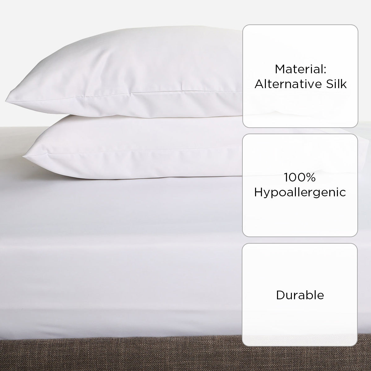 Royal Linens 3-Piece Alternative Silk Bedsheet Set (True White) - King