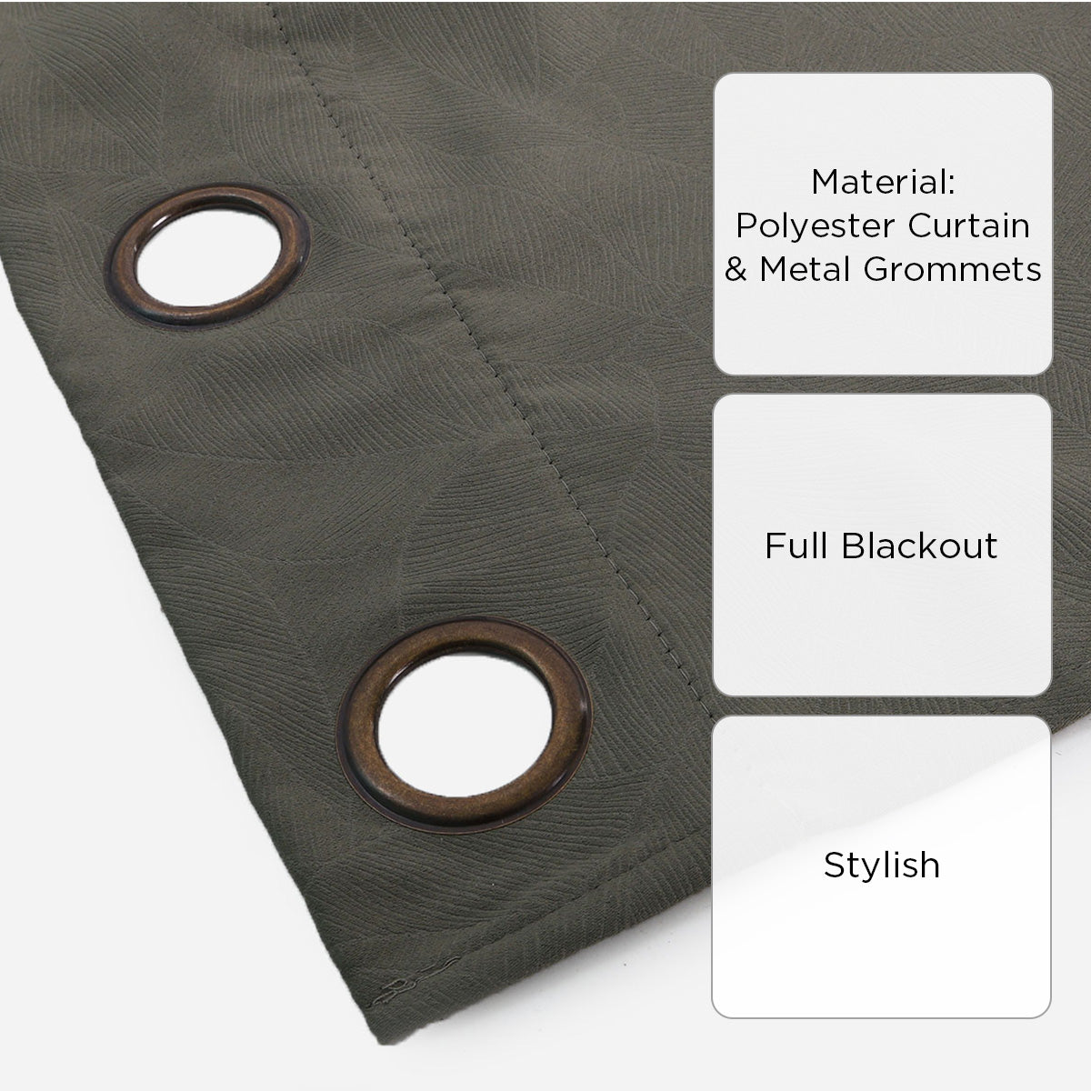 Hosh Full Blackout Window Curtain - Army Green