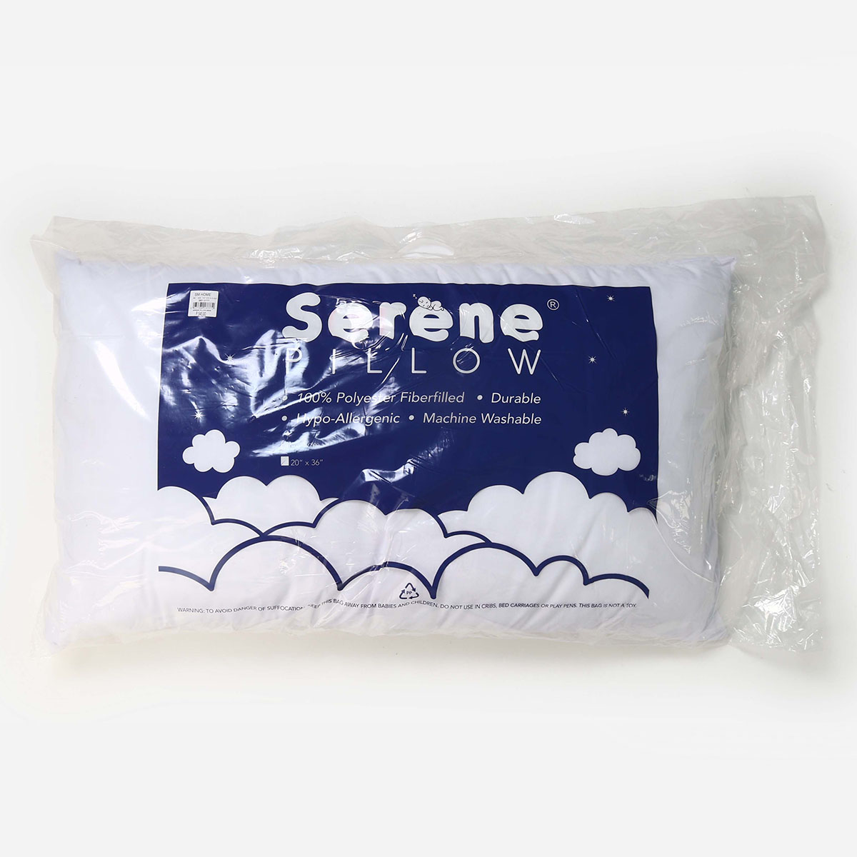 Serene Bed Pillow (White) - 20x36in