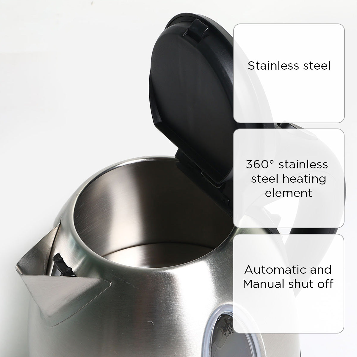 Hanabishi Stainless Steel Electric Kettle - 1.4L