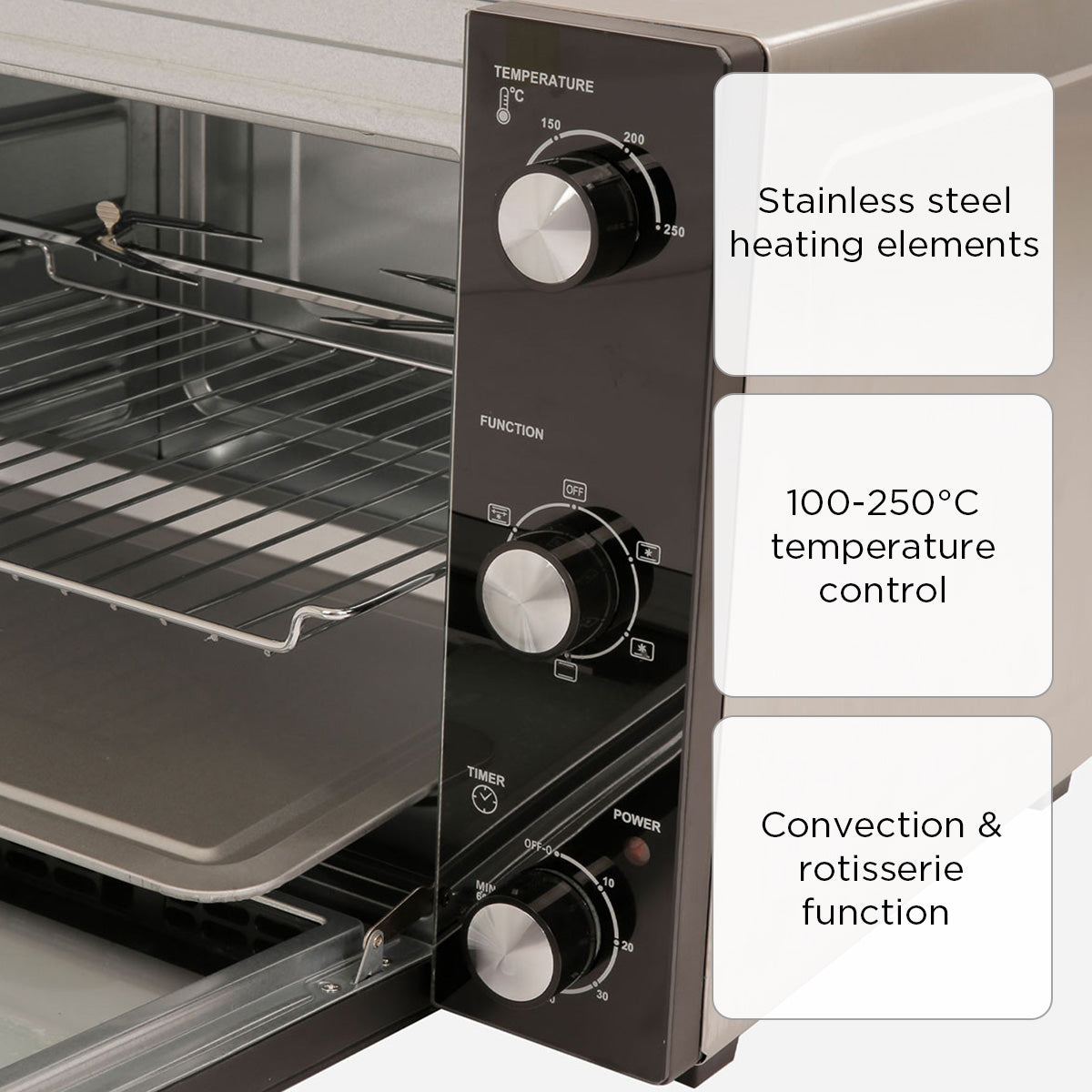 Hanabishi Electric Oven with Rotisserie and Convection - 55L