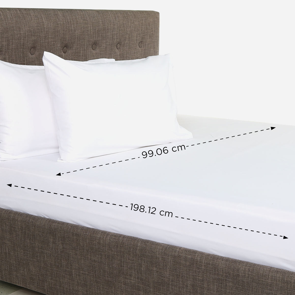 Royal Linen 3-Piece Alternative Silk Bedsheet Set (True White) - Twin