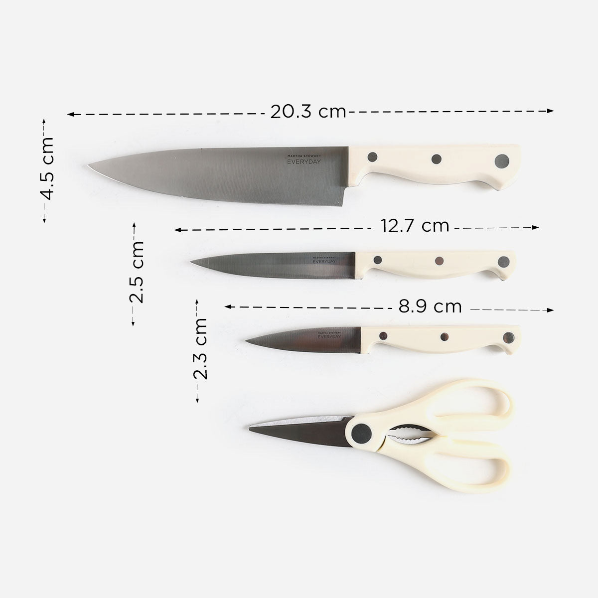 Martha Stewart Set of 4 Keswick Cutlery Linen Set - Off White