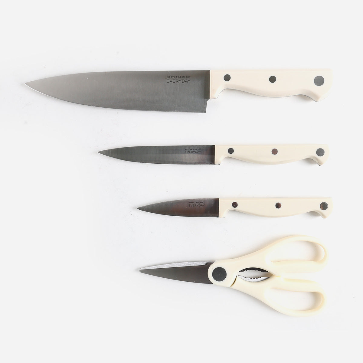 Martha Stewart Set of 4 Keswick Cutlery Linen Set - Off White